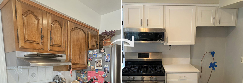 Before and After of Kitchen Cabinets in Long Beach