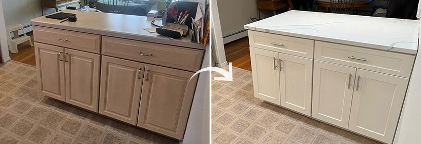 Before and After Lower Kitchen Cabinets