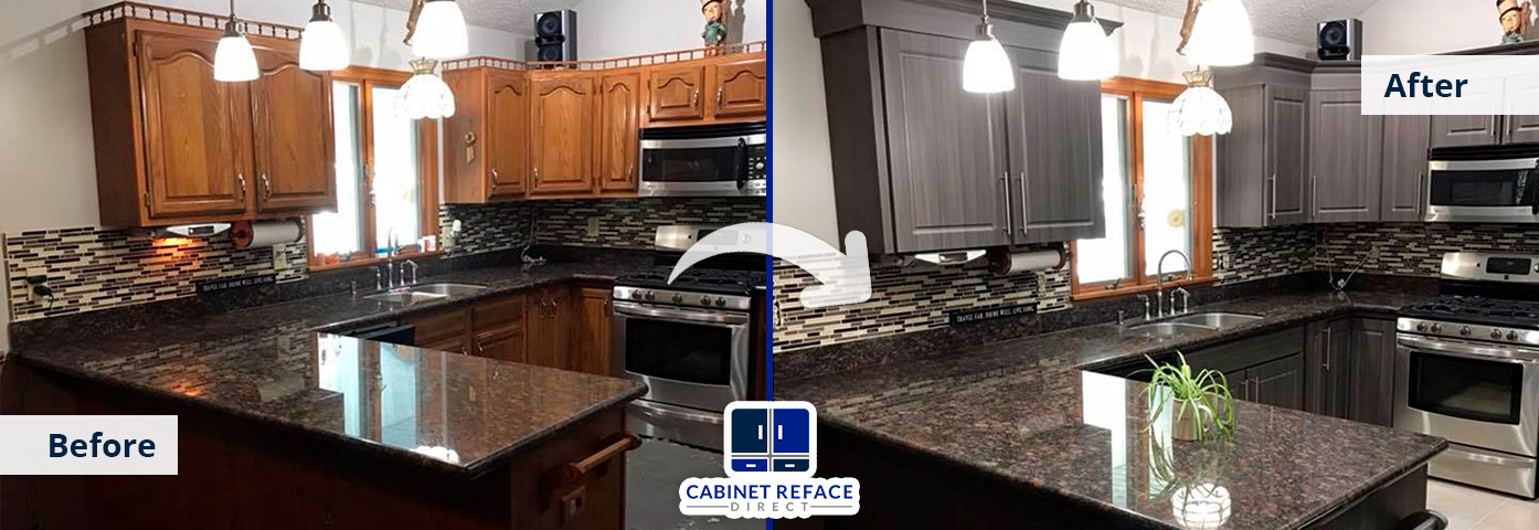 Mineola Cabinet Refacing Before and After With Wooden Cabinets Turning to White Modern Cabinets